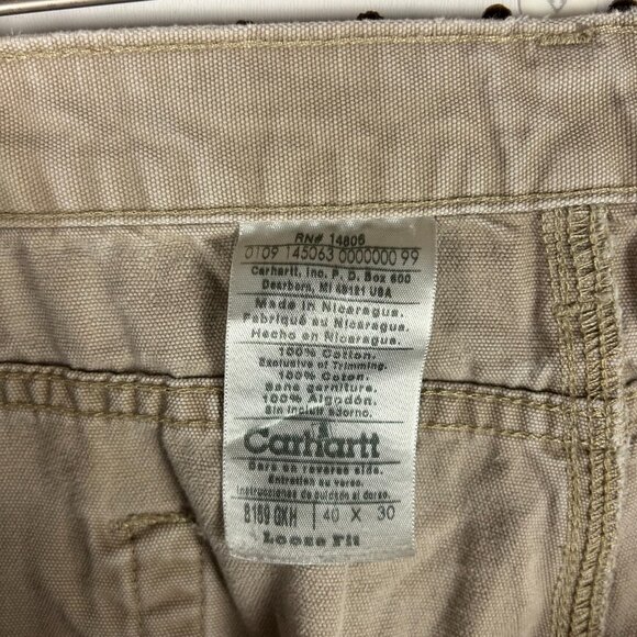 Carhartt Carpenter Pants 38x30 Painted Distressed Faded Work Wear Brown Loose - Picture 7 of 8